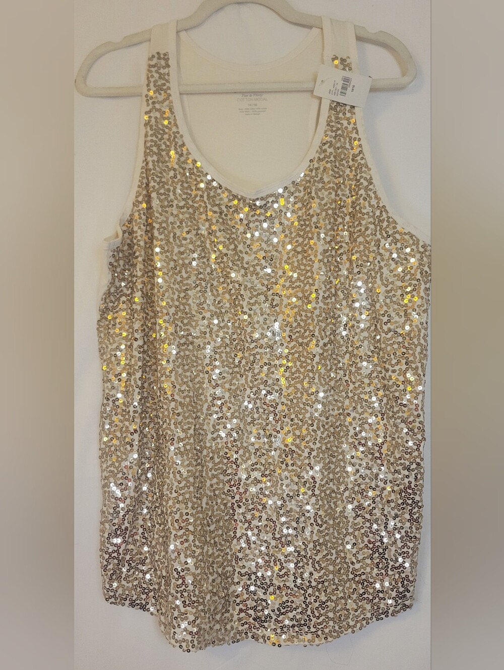 Lane Bryant Gold Sequin Tank